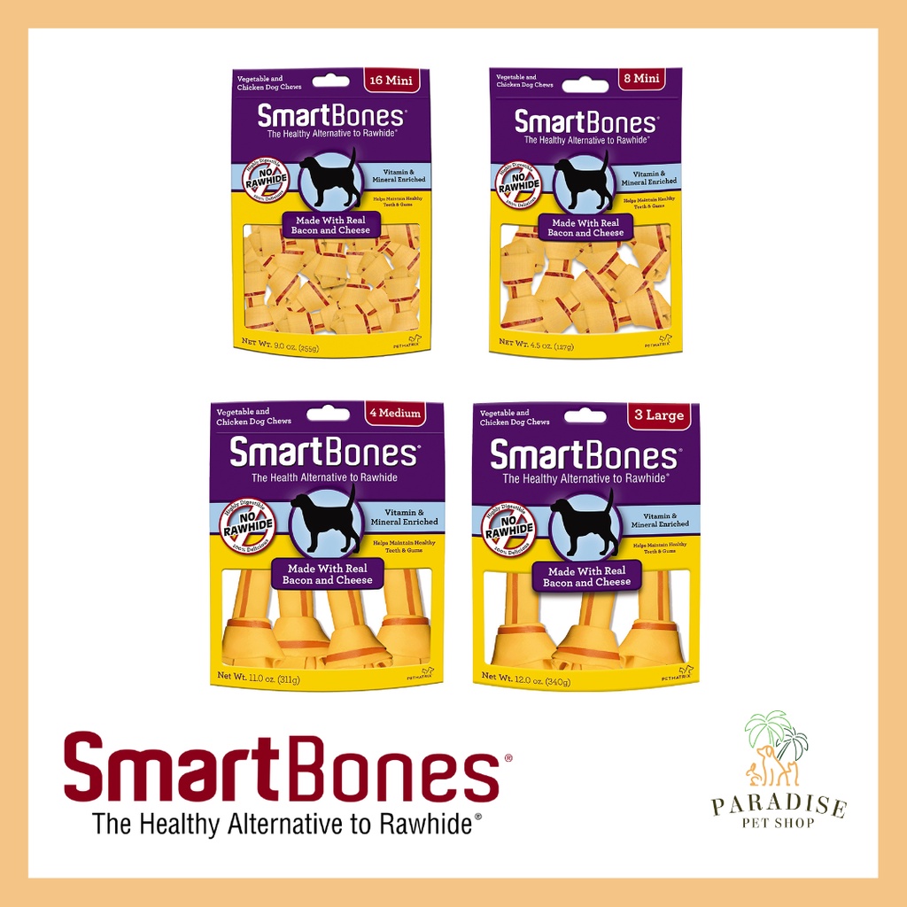 SmartBones Bacon and Cheese Classic Bone Chews (Mini/Medium/Large ...