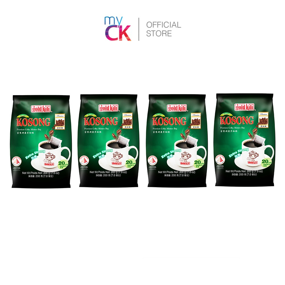 (Bundle of 4) Gold Kili Coffee Kopi O Kosong Extra Strong 20'sx10g ...