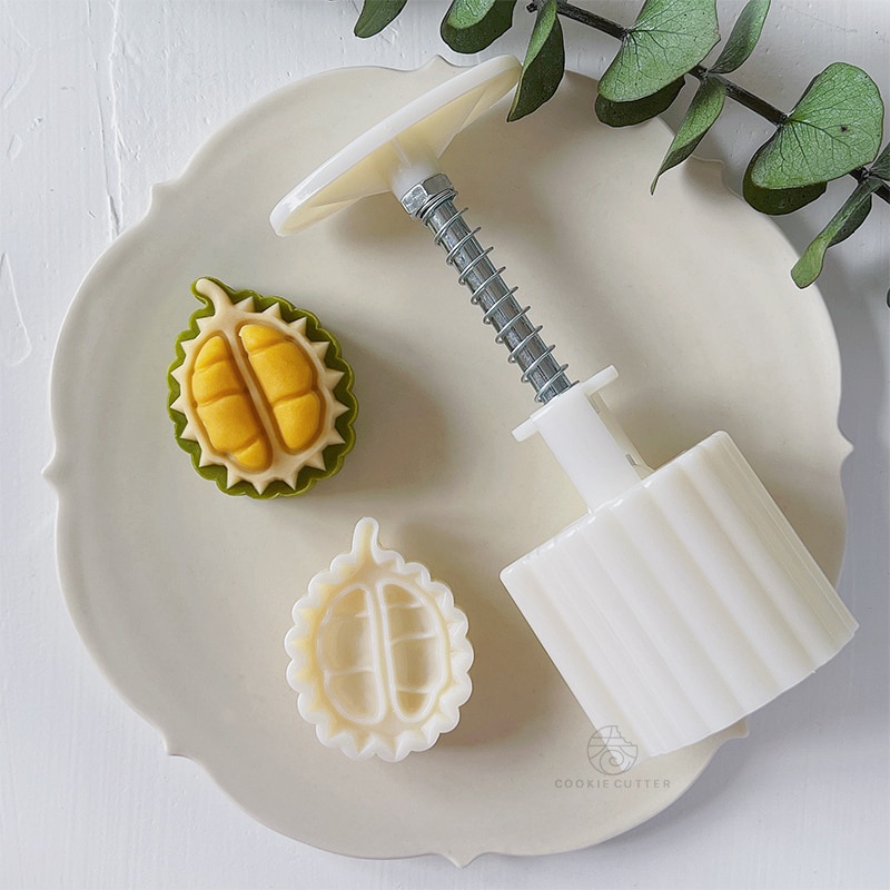 50g Durian Mooncake Mould Mung Bean Cake Wagashi Fruit Pattern Stamps