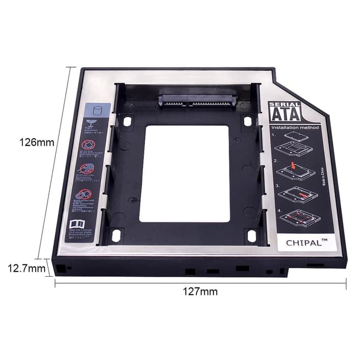 HDD Caddy 9.5 mm / 12.7mm | DVD to HDD | SATA to SATA | DVD to HDD - Gambar 3