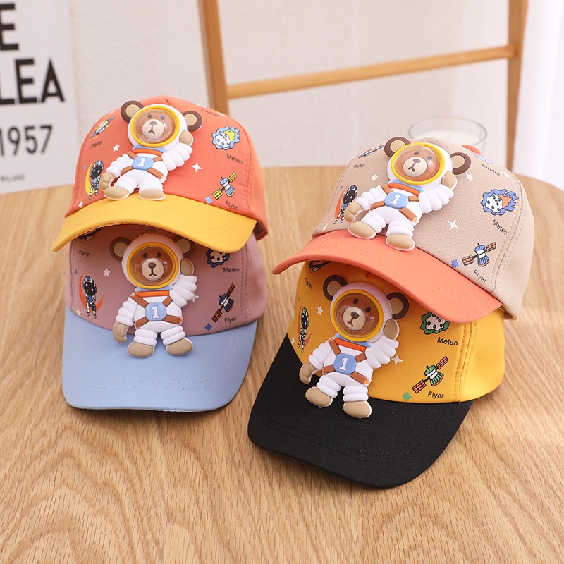 15Yrs Astronaut Doll Hats Kids Baseball Cap Cute Bear Hat Kid