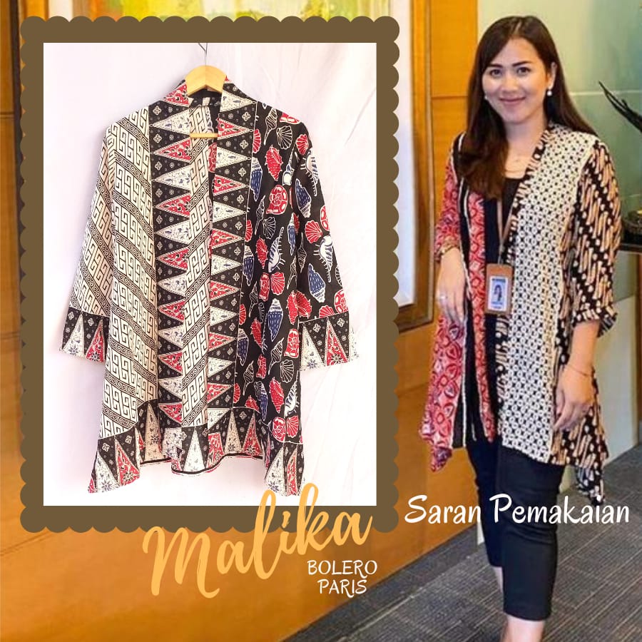 Batik Women Outer MALIKA / Long Batik Outer / Bolero Batik Women Blazer ...