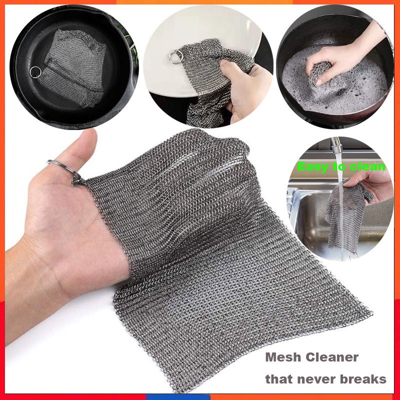 316 Cast Iron Cleaner Kitchen Rust Pot Pans Cleaning Scrubber Steel