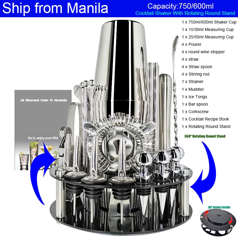 [Ship Local] 30Pcs 750/600ml Boston Cocktail Shaker Set Bar Shakers ...