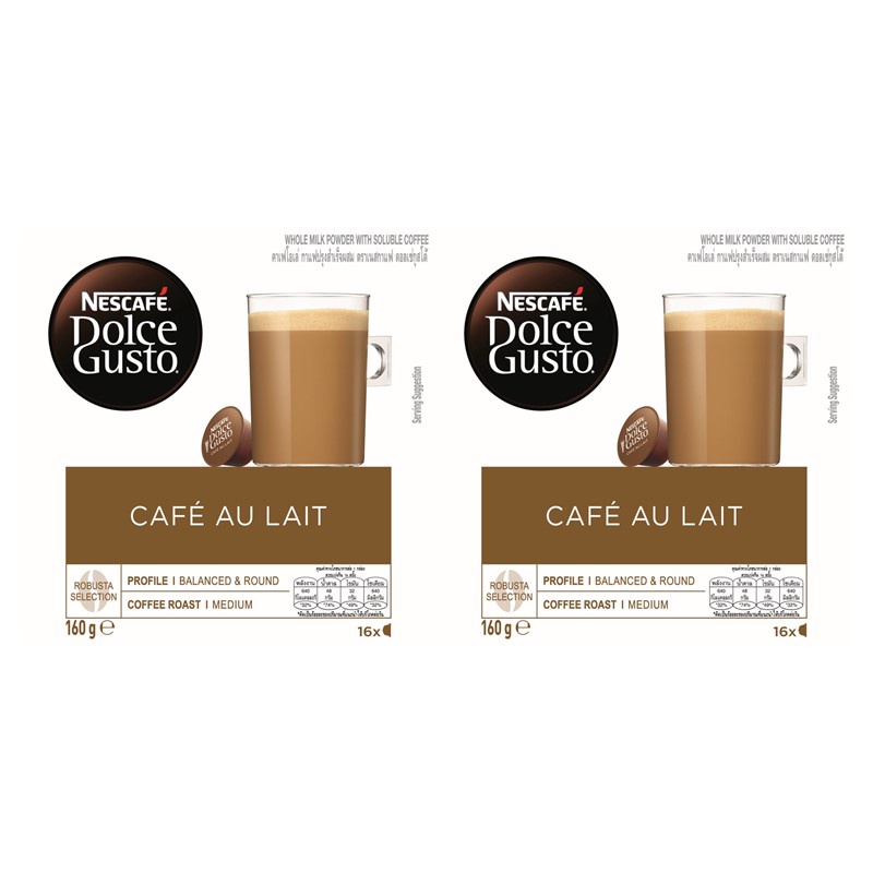 Bundle of 2] NESCAFE® Dolce Gusto® Café Au Lait Coffee Capsules 16 Servings