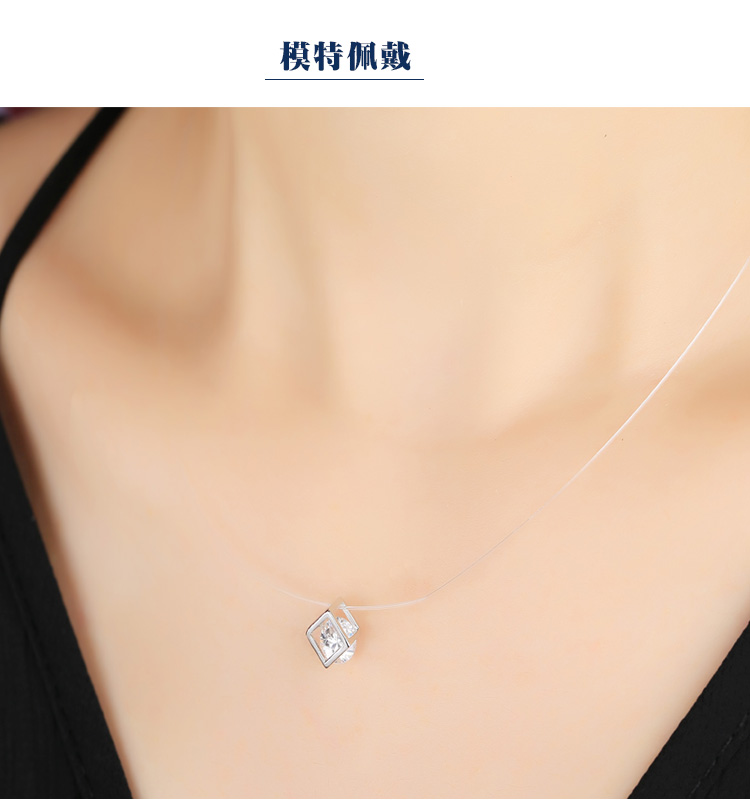 Invisible Transparent Fishing Line Necklace Clavicle Chain Strong