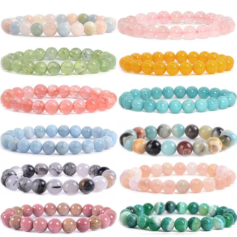 Genuine Stone & 7 Chakra Stones 8mm Bracelet For Men and Women