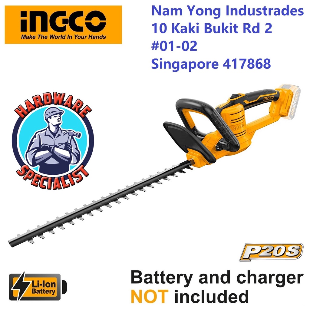 Ingco CHTLI20018 P20 Cordless Hedge Trimmer / 450 mm Blade Length