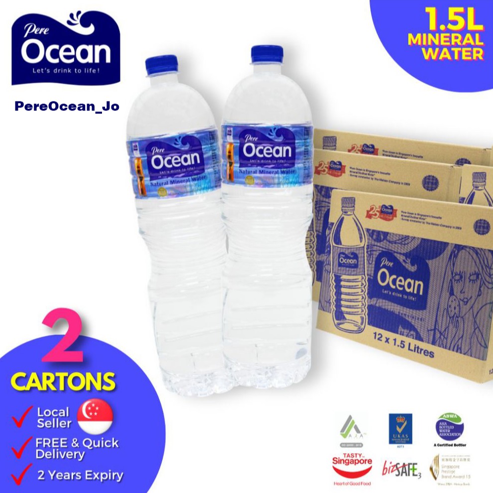Pere Ocean Mineral Water 1.5L x 24 bottles (2cartons) / (U.P. $36.00) Free  Delivery