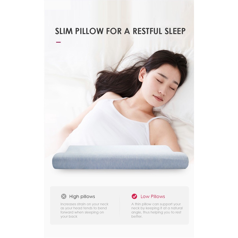 Oh Bummer No Pillow Sleeping Pillow SUPER SLIM SHORT Best Flat Pillow for Stomach Back or Side Sleepers Shopee Singapore