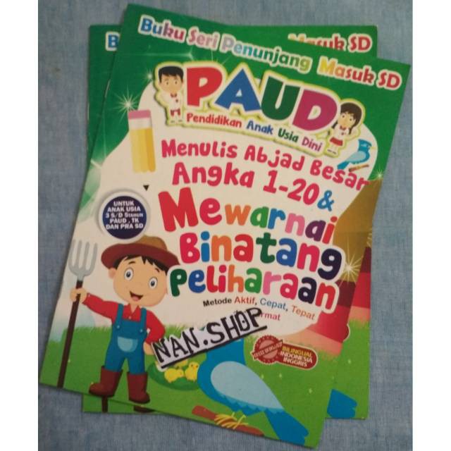 Paud writes large alphabets numbers 1 20 coloring pets shopee