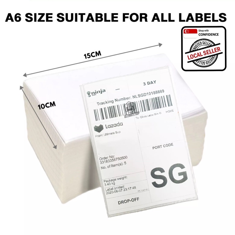 A6 Size 100x150mm Z-Fold thermal label for Thermal Printer -500 Labels ...