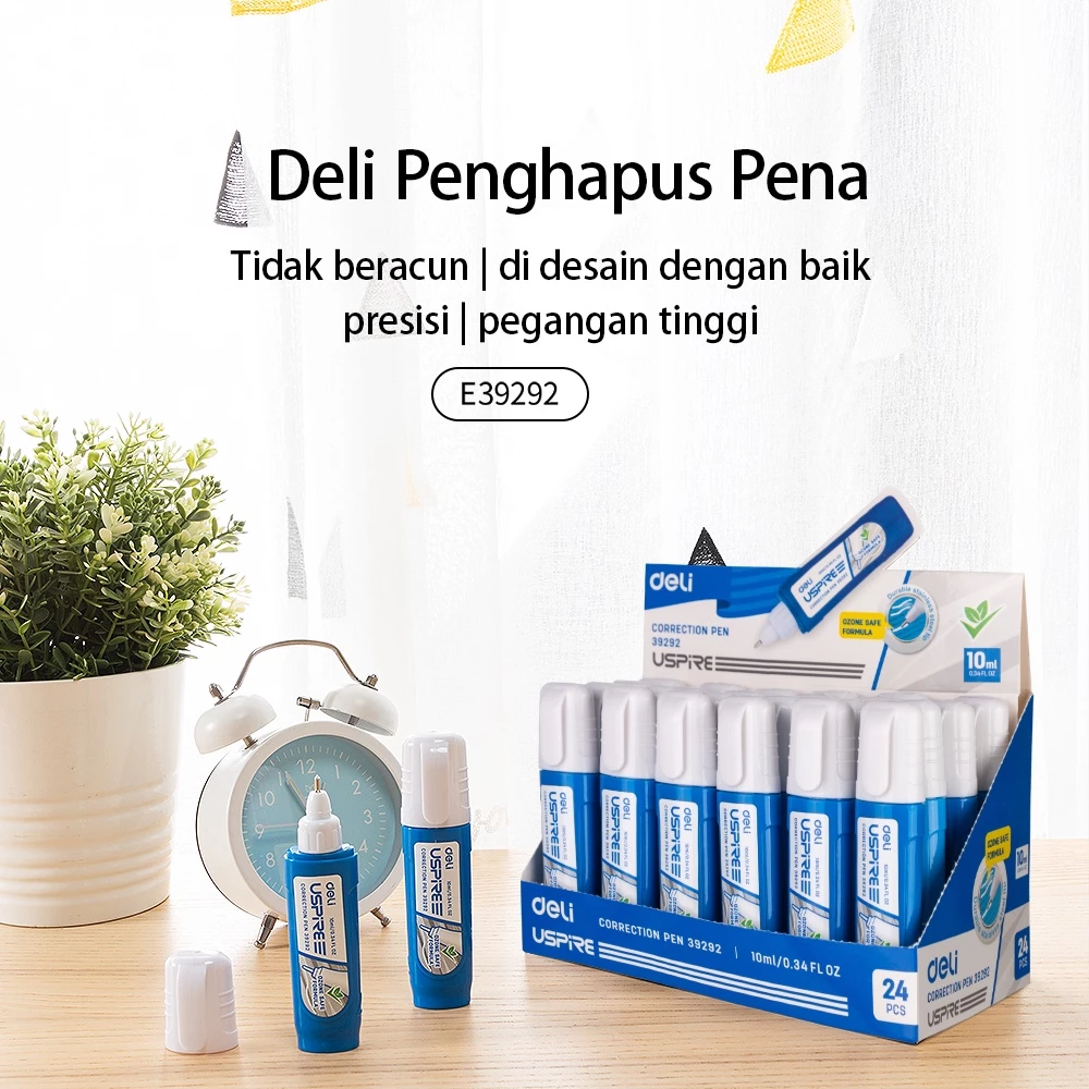 Deli Tip X Koreksi Pena Ujung Logam tidak bercun 10ml E39292 - Gambar 3