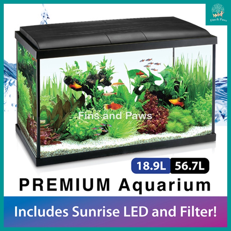 [Resun] Ripples Premium Aquarium Glass Fish Tank (with Filter and LED ...