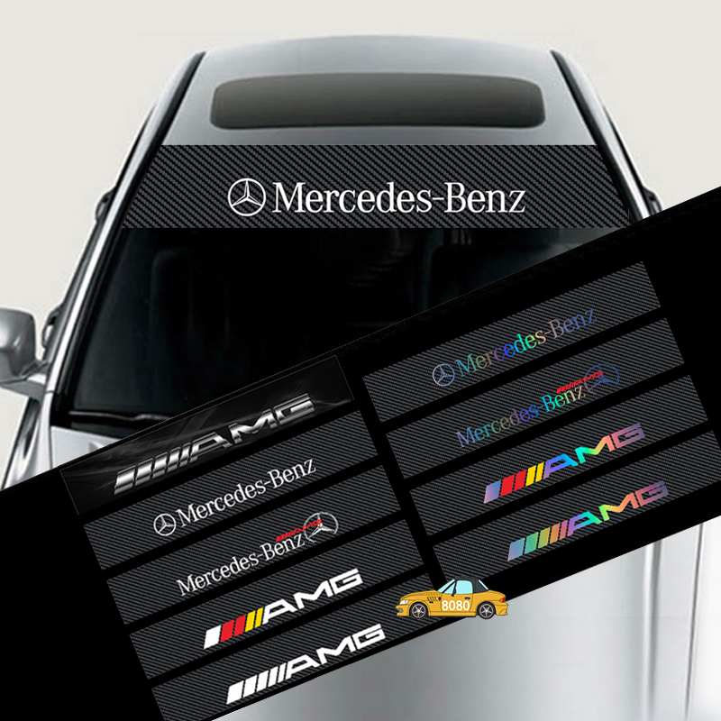 130x21cm Modified Car Front Reflective Windshield Stickers Auto Windscreen  Decals for Mercedes Benz AMG W212 W220 W205 W222 W123 W125 W255