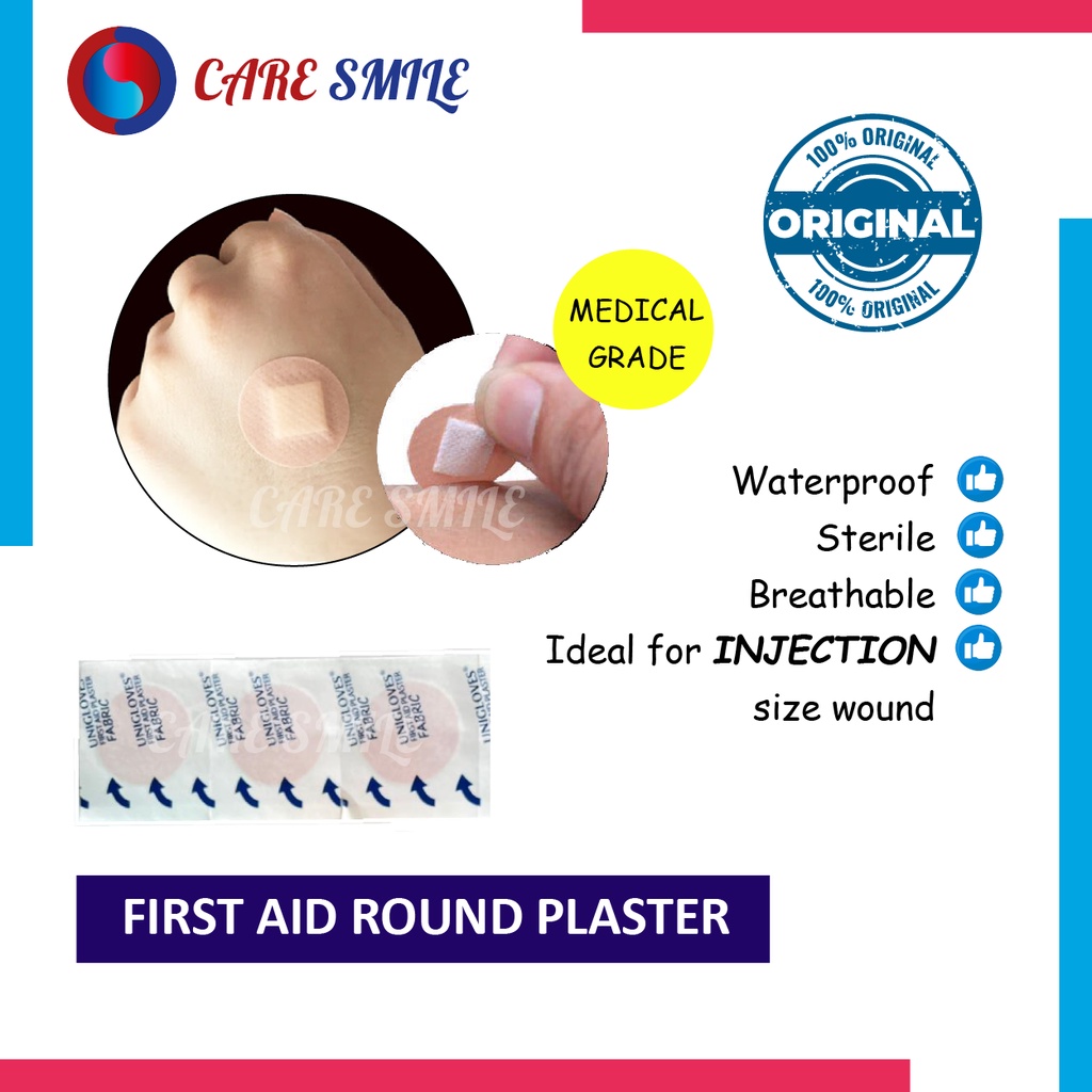 ROUND WATERPROOF Injection First Aid Plaster Bulat 25mm Sterile Plaster ...