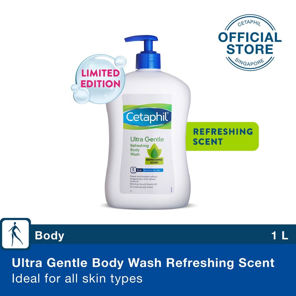 Cetaphil Ultra Gentle Body Wash 1L (Refreshing Scent) Shopee Singapore
