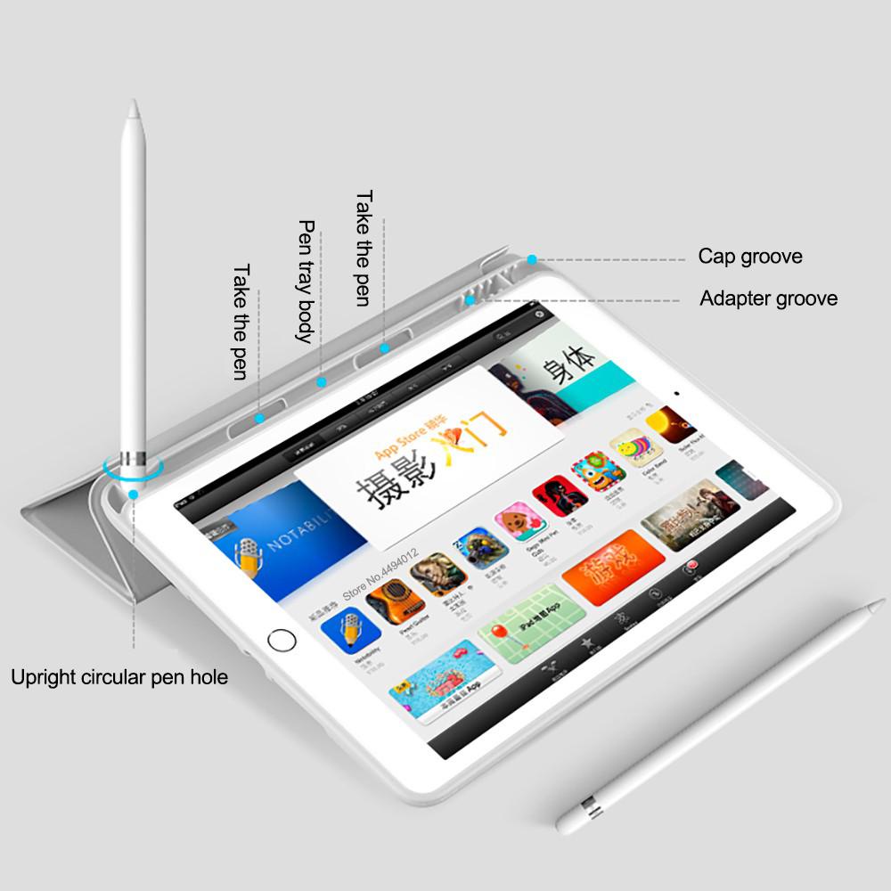 Clear Transparent Silicone Case With Pen Holder Slot Premium Pastel Color Protective Casing Ipad For  Ipad Gen 11/10/5/6/9/8/7 10.2"  Air 4/5/6 Mini 4/5 Pro 11" 2020 2021 Premium Quality - Gambar 3
