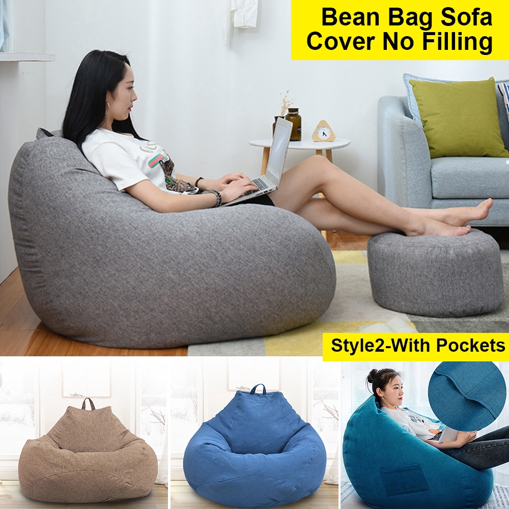 Great Deals】S/M/L Large Bean Bag Cover Lazy Sofa Indoor Seat Chair Washable  Cozy Game Lounger Soft Bean Couch DIY Filled Inside (No Filling) | Shopee  Singapore