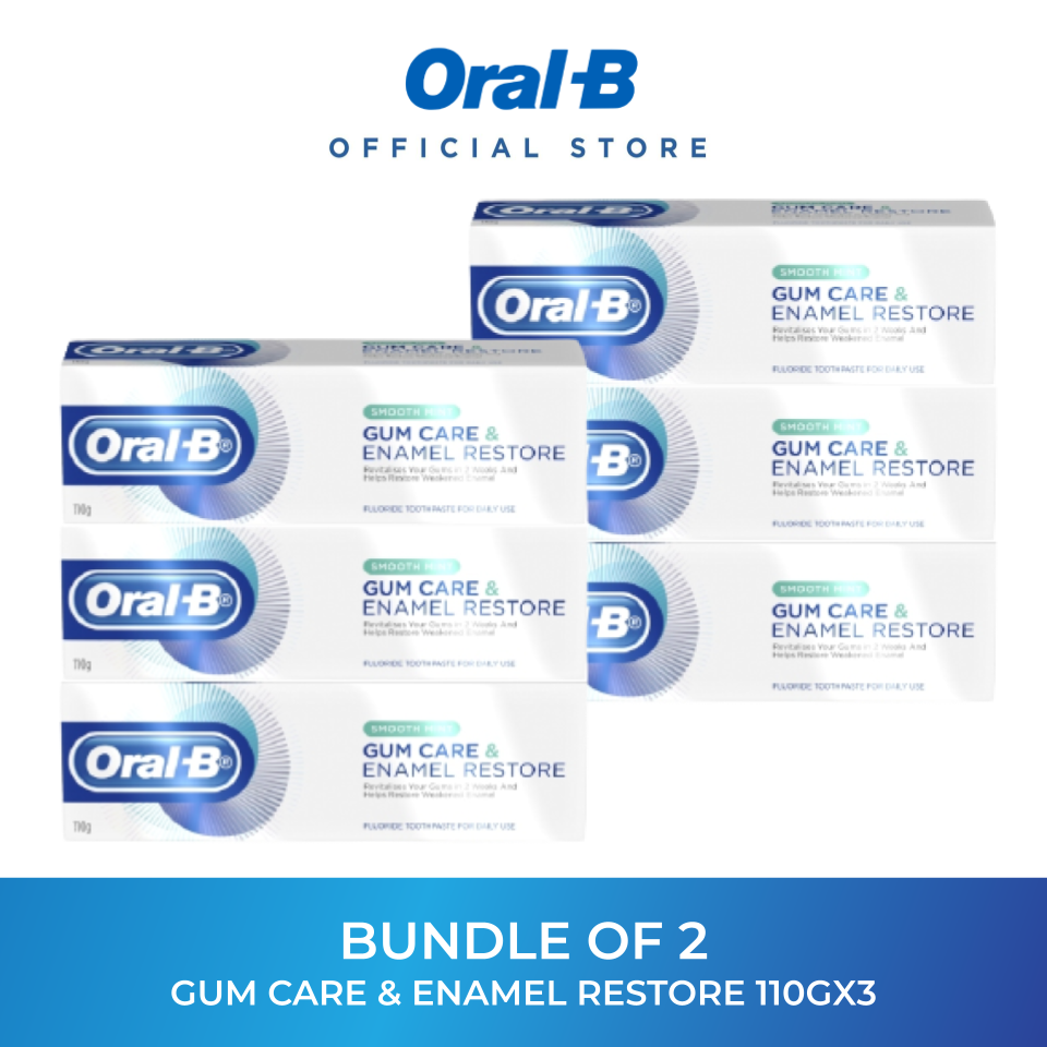 [Bundle of 2] OralB Gum Care & Enamel Restore, Smooth Mint Toothpaste