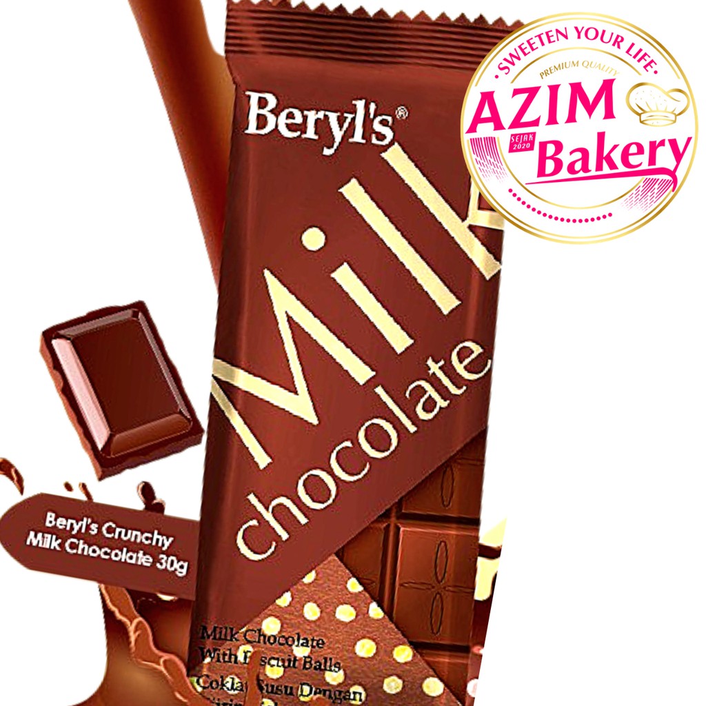 Beryl's Crunchy Milk Chocolate 30g Bar | Milk Chocolate With Biskut ...