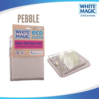 White Magic Eco Cloth Dish Drying Mat Pebble