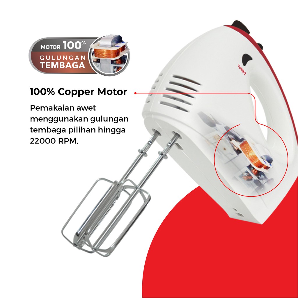 Maspion Electric Hand Mixer Pencampur Elektrik MT-1193 BB - Gambar 2