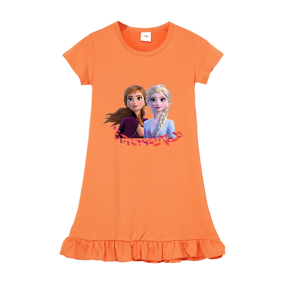 Frozen Elsa Casual Dress Sleepwear Little Girls Cartoon Printed Baby