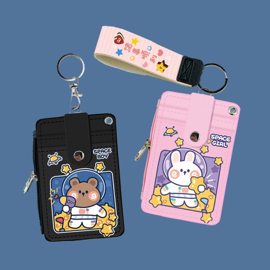 Zipper Student Change Card Holder Two-in-One Multi-Function Bus Card ...