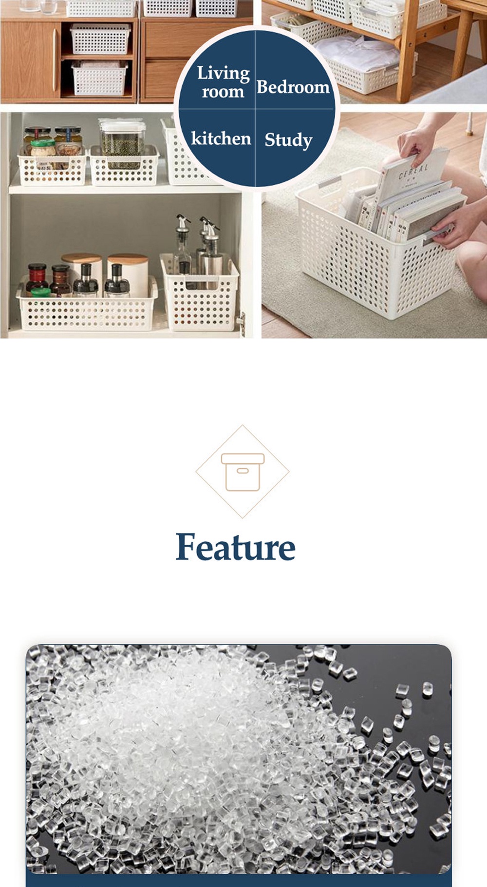 [Bundle of 2]Multi-purpose Storage Box Kitchen Storage Basket Wardrobe ...