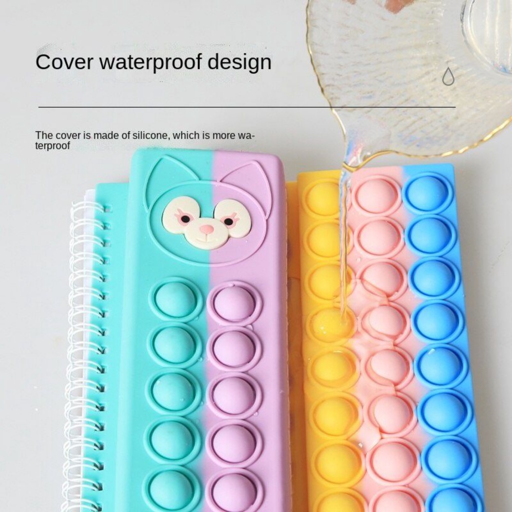 2in1 Pop It Sponge Bob Pencil Box + notebook Buku Nota Bergaris Notepad ...