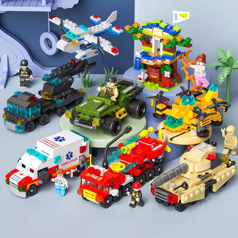 Bricks children puzzle deals assemble city small particle police car