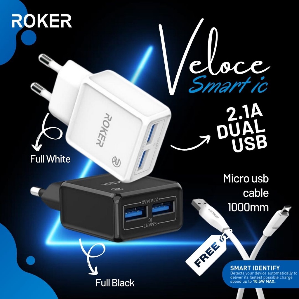 ROKER Charger / Casan Roker Veloce 2.1A Dual Usb - Gambar 2