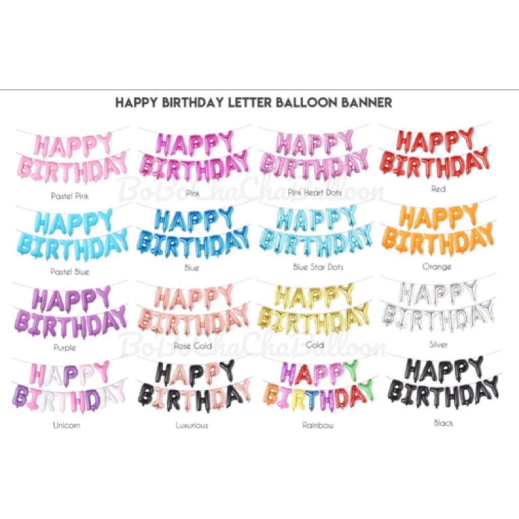 Singapore Seller PARTY Decor Happy Birthday Balloon Bunting - available ...