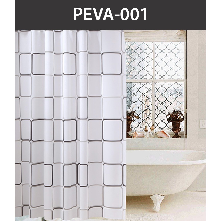 Mildew Resistant Shower Curtain *Bathroom Curtain*Thick PEVA/POLYESTER ...
