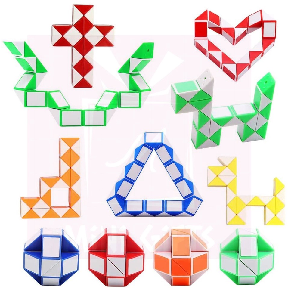 24 Blocks Magic Snake Cube Mini Snake Twisty Puzzle Toys Kids Party Bag Filler Goodie Bag Education Toys