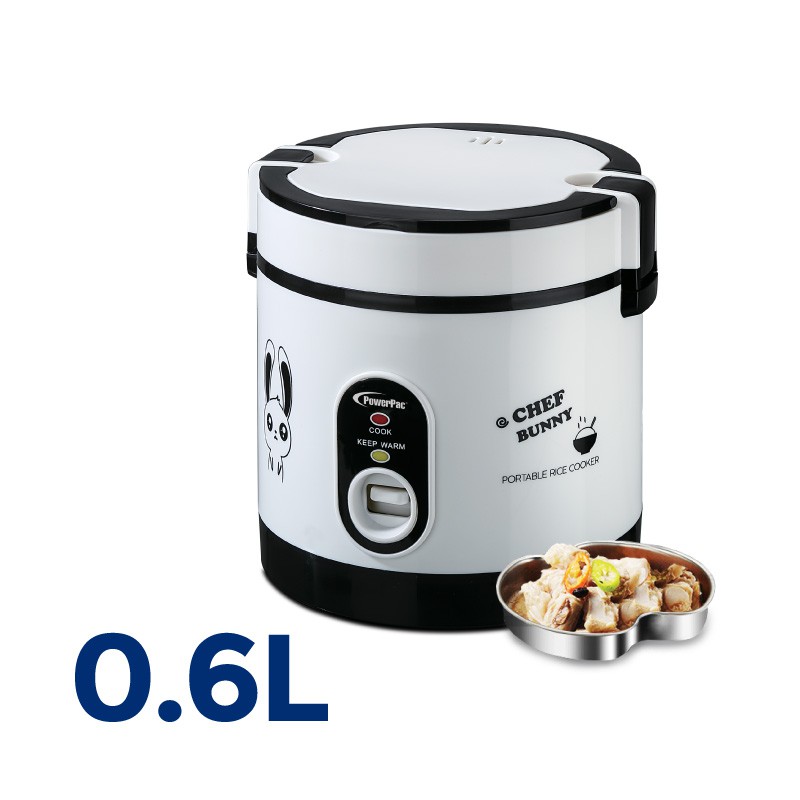 PowerPac Mini Rice Cooker, Electirc Lunch Box 0.6L/1.2L (PPRC09/PPRC113