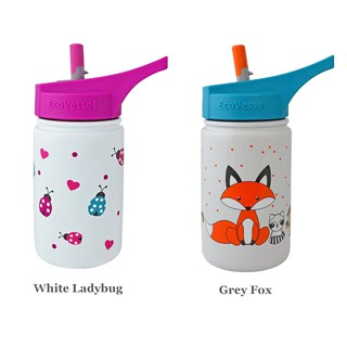 EcoVessel Kids Fox Splash Water Bottle 12 oz