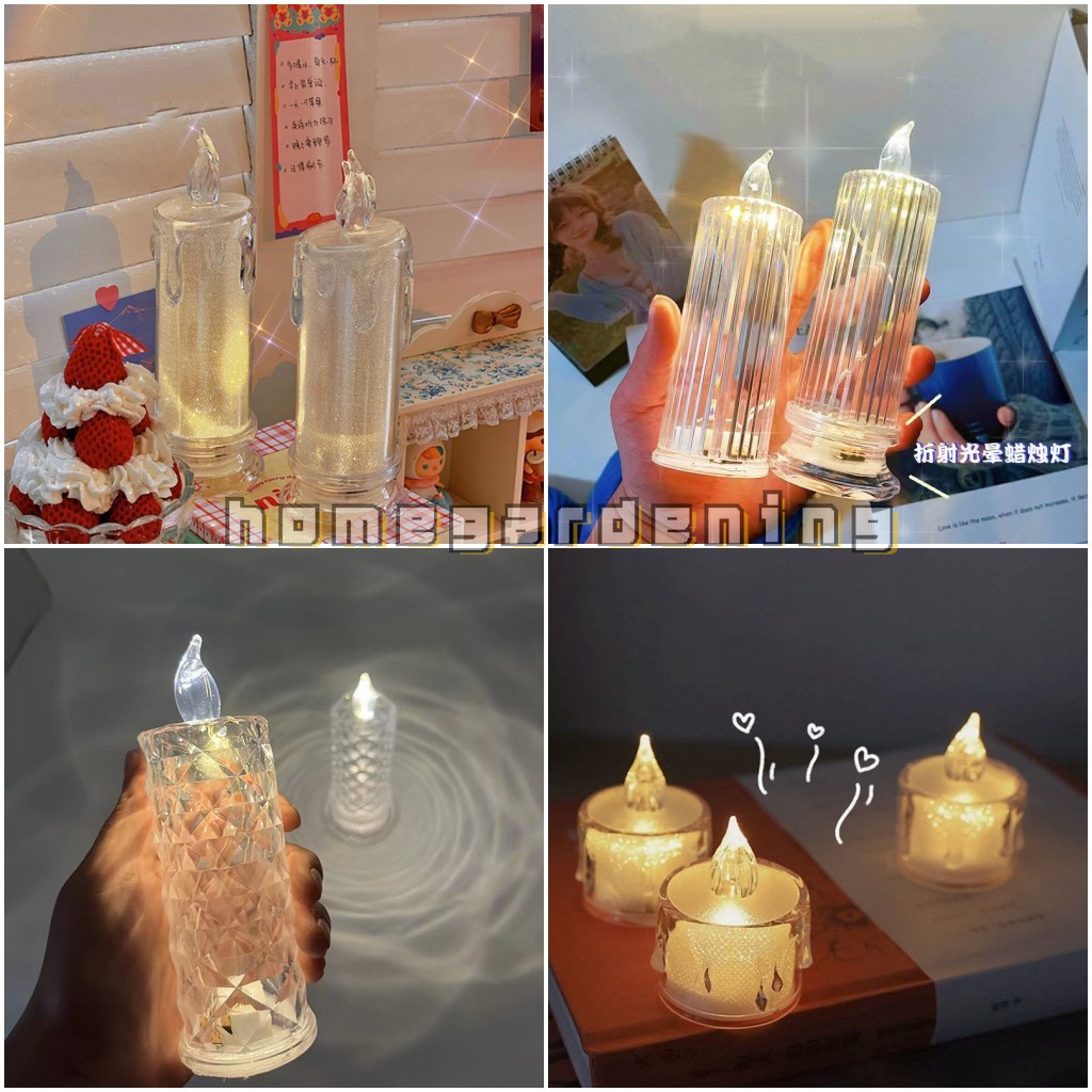 Flameless Tea Lights Acrylic Electric Candle Ornaments Home Decoration