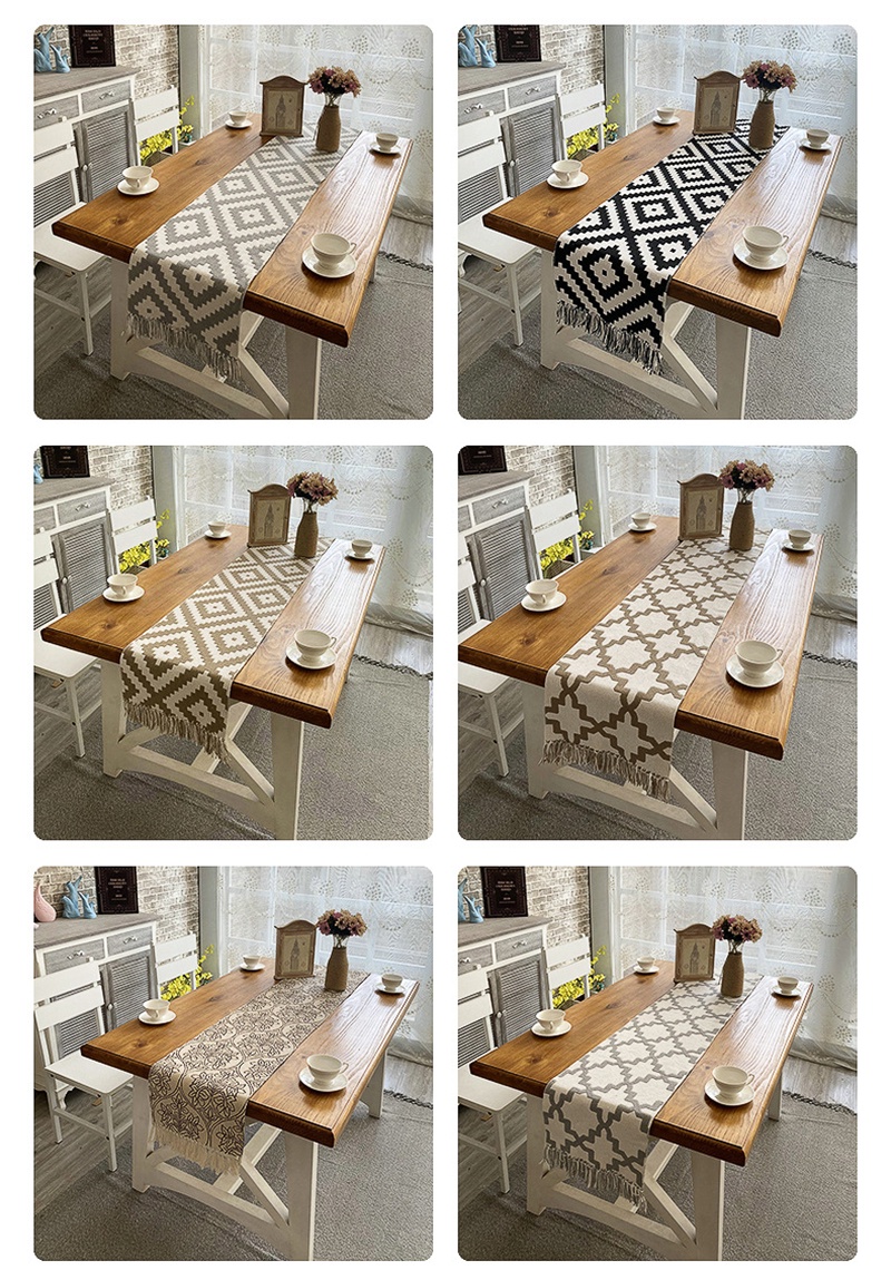 Luxury Cotton Linen Table Runner Cloth 4 6 8 10 Seater Handmade