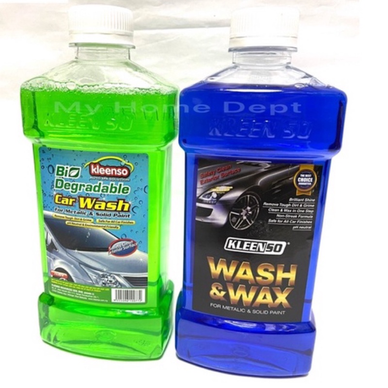 KLEENSO Degradable Car wash shampoo /Car Wash & wax 1 Litre Shopee