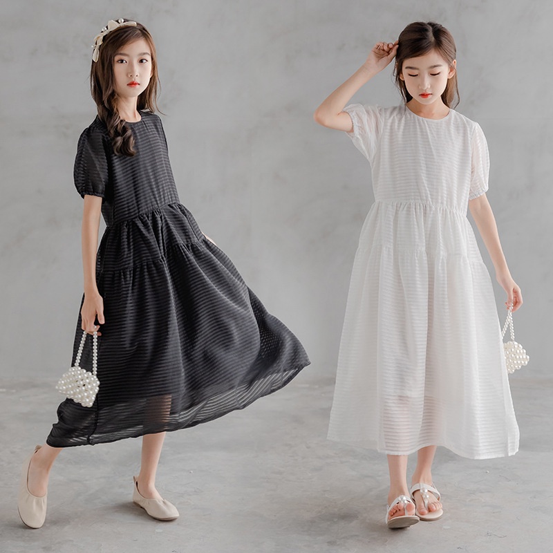 Teenager Girls Summer Maxi Long Dress Cotton 2023 New Kids Dresses For Children Teen Clothes Baby Princess Cute Dress 5 To 35 Years 50