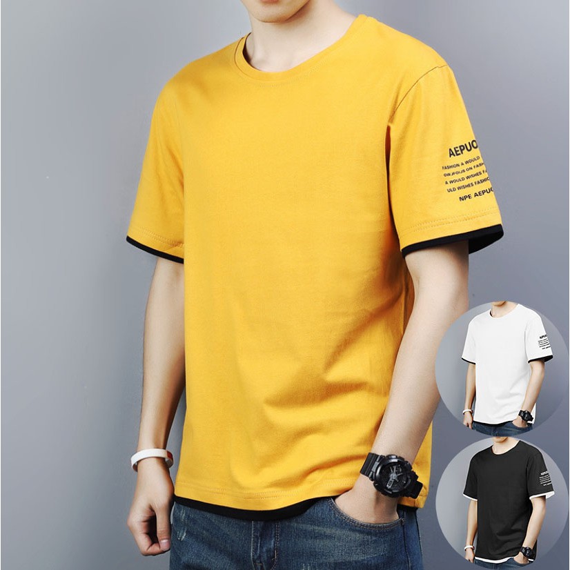 Triple A Men's short-sleeved t-shirt summer 2022 youthstudent bottoming shirt trendy top clothes men's clothing