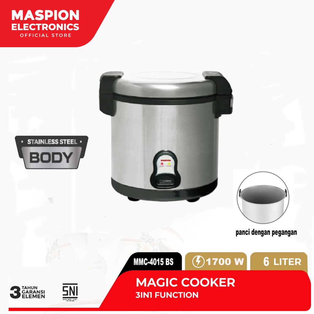 Maspion Rice Cooker Magic Com 6 Liter MMC-4015 BS - Gambar 2