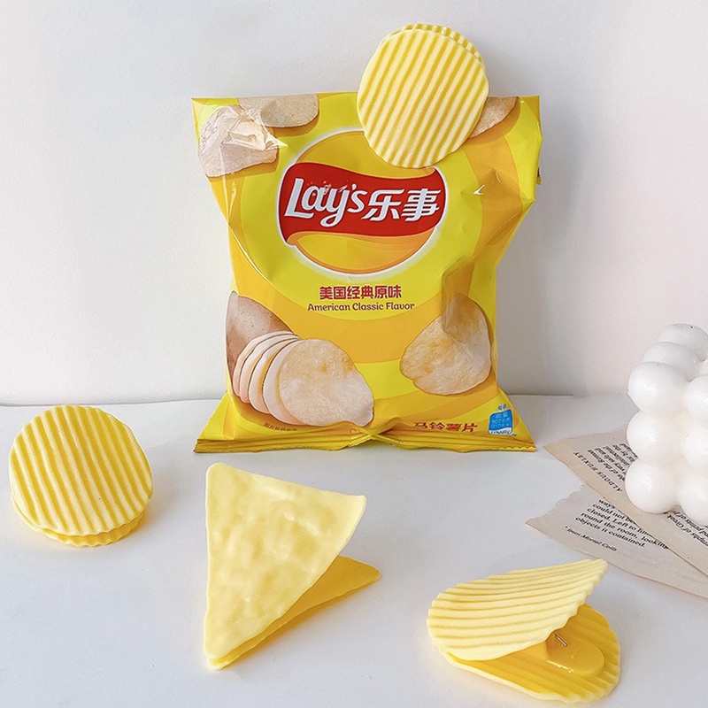 Creative Simulation Potato Chip Shape Clip Food Solid Color DIY Sealing