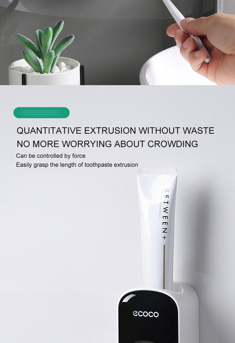 ECOCO Wall Mount Household Automatic Toothpaste Dispenser Toothbrush ...