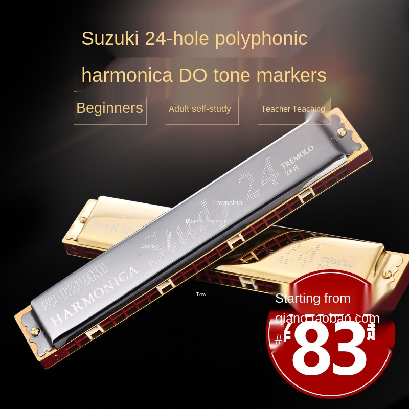Japanese original Suzuki harmonica 24 hole polyphonic C beginners male