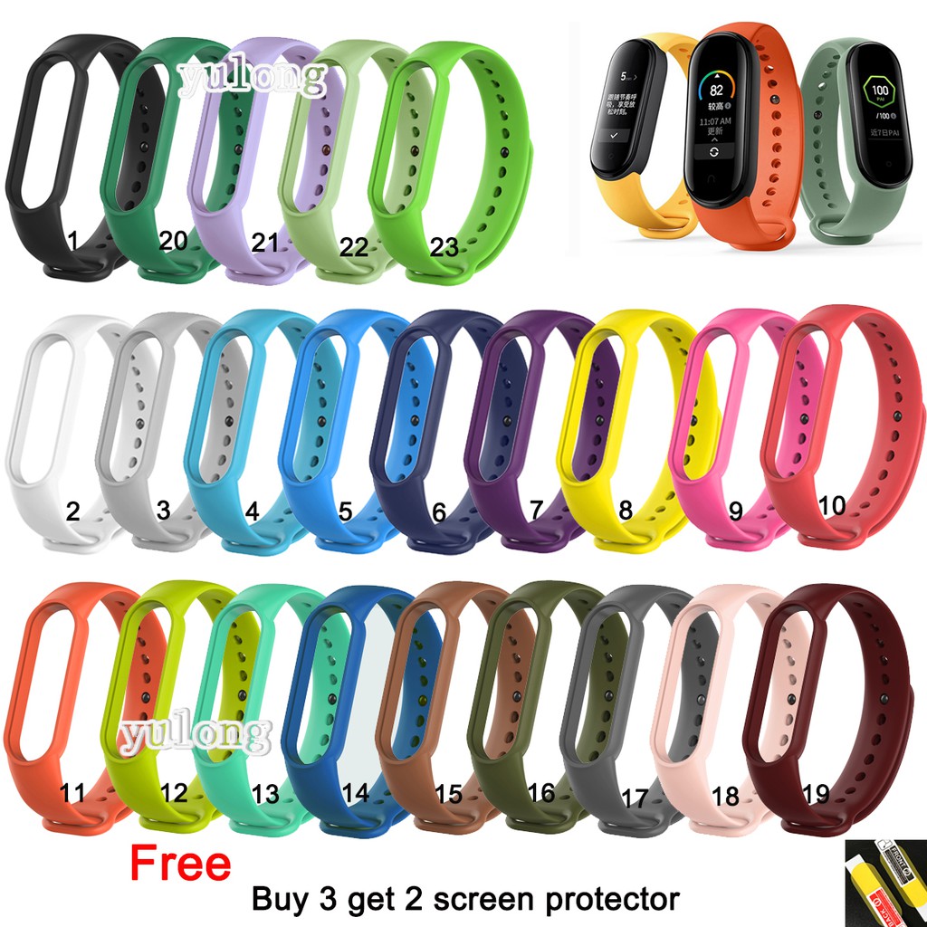 Mi Band 7 6 5 4 3 Soft Colorful Silicone Smart Watch Band Strap For Xiaomi Miband 6 5 7 WristBand