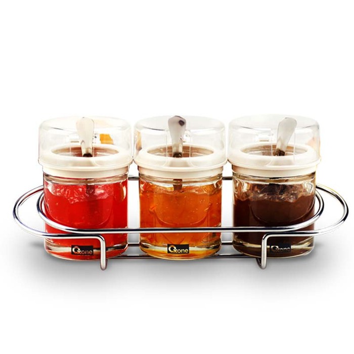 Oxone OX325 Toples Bumbu Makanan Condiment Jar Stainless 250 ml - Gambar 3