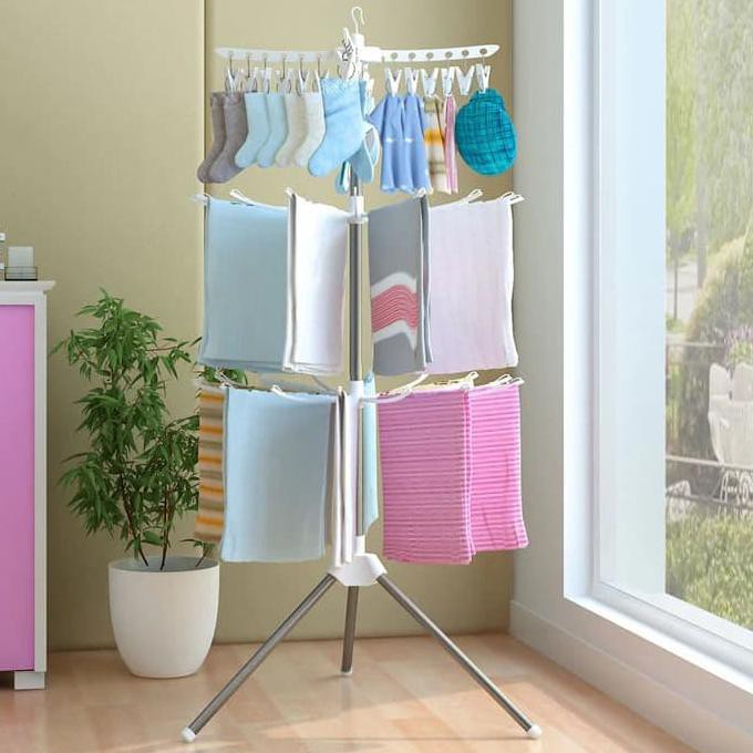 Standing Hanger Tower Rack Portable Clothes Hanger Baby Clothes